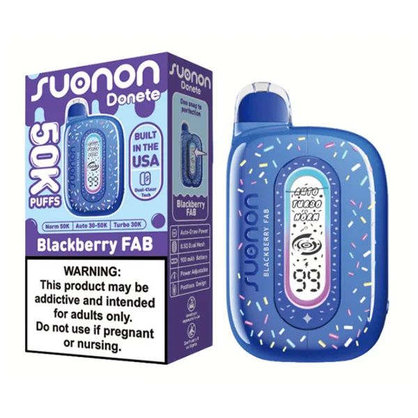 Suonon Donete 50k Disposable Blackberry Fab with packaging