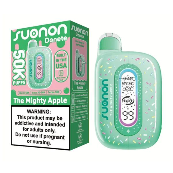 Suonon Donete 50k Disposable The Mighty Apple with packaging