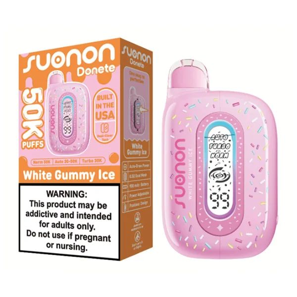 Suonon Donete 50k Disposable White Gummy Ice with packaging